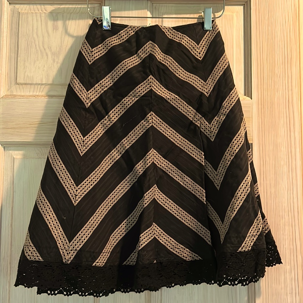 Ann Taylor Embroidered 100% Cotton Skirt